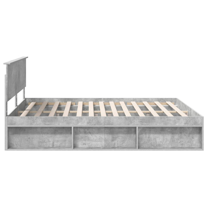 Sengestel med hovedgærde Beton 180 x 200 cm Massiv fyrretræ