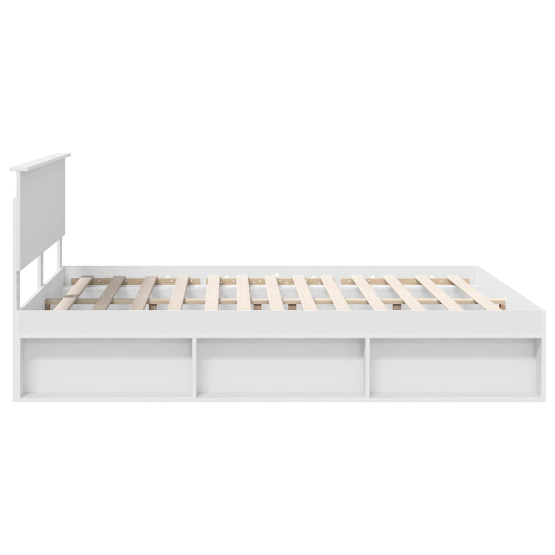 Sengestel med hovedgærde Hvid 160 x 200 cm Massiv fyrretræ