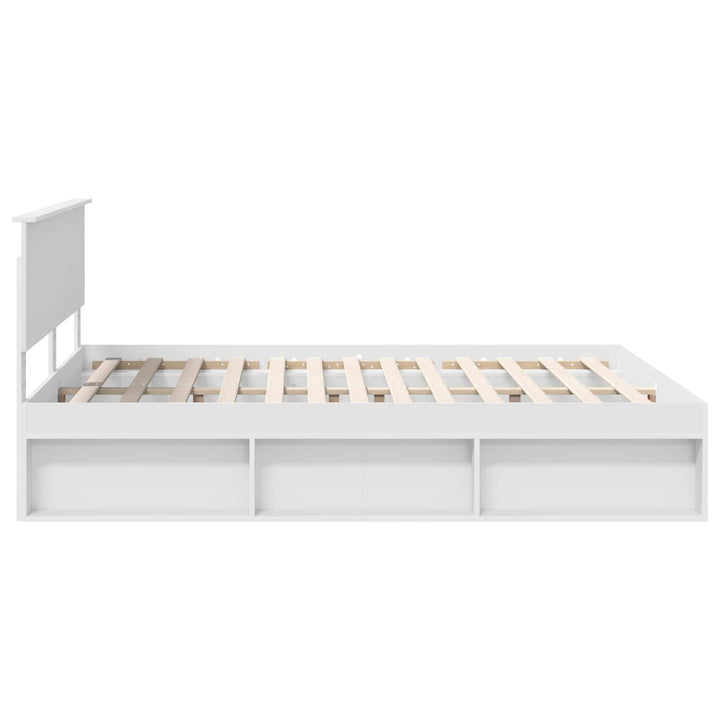 Sengestel med hovedgærde Hvid 160 x 200 cm Massiv fyrretræ