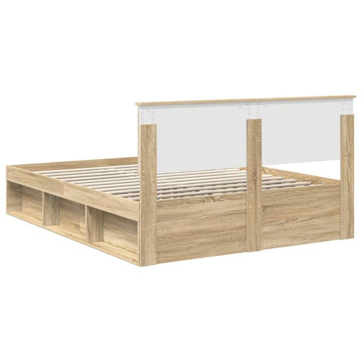 Sengestel med hovedgærde Sonoma eg 150 x 200 cm Massiv fyrretræ