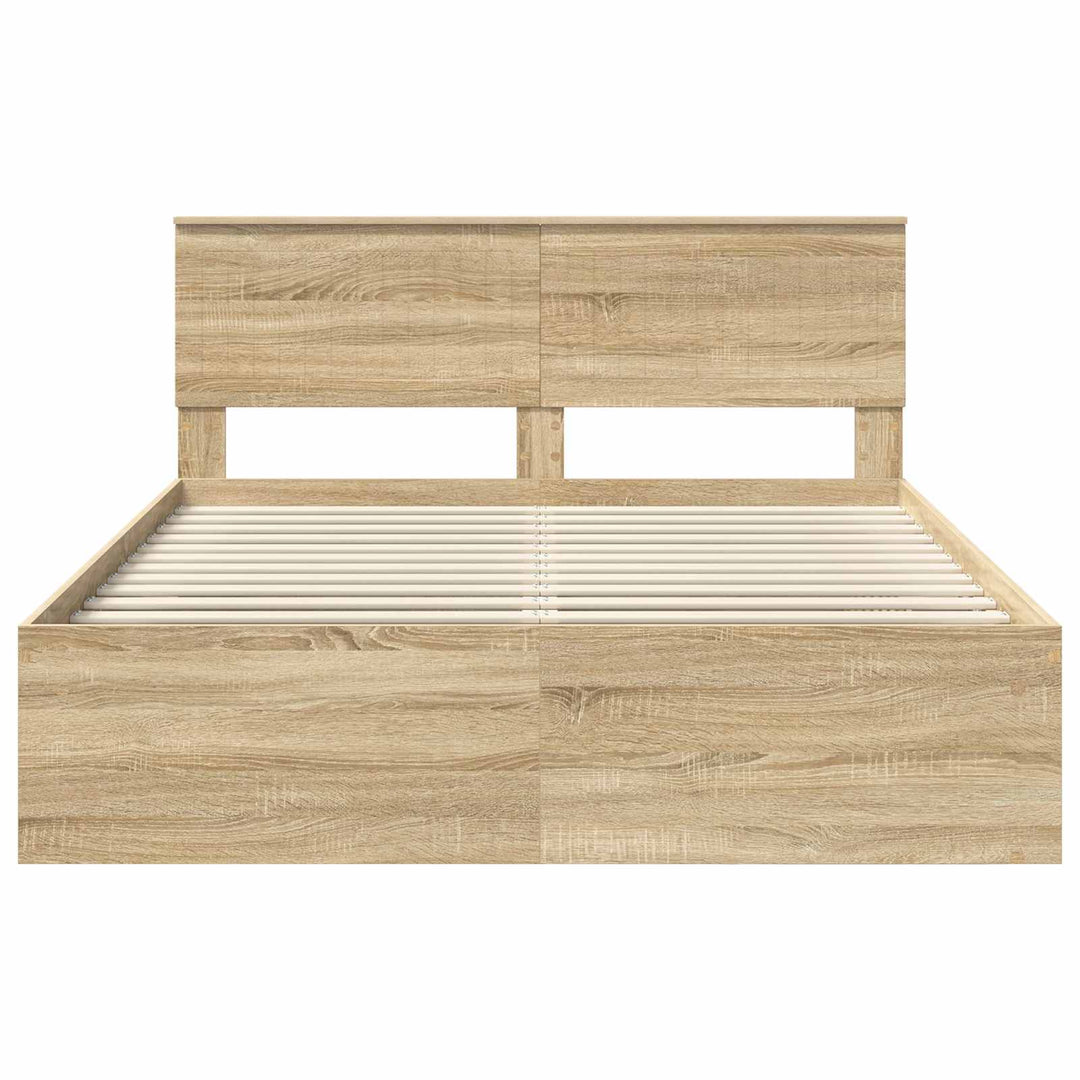 Sengestel med hovedgærde Sonoma eg 150 x 200 cm Massiv fyrretræ