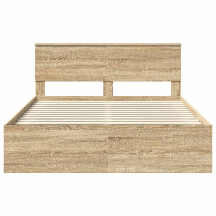 Sengestel med hovedgærde Sonoma eg 150 x 200 cm Massiv fyrretræ
