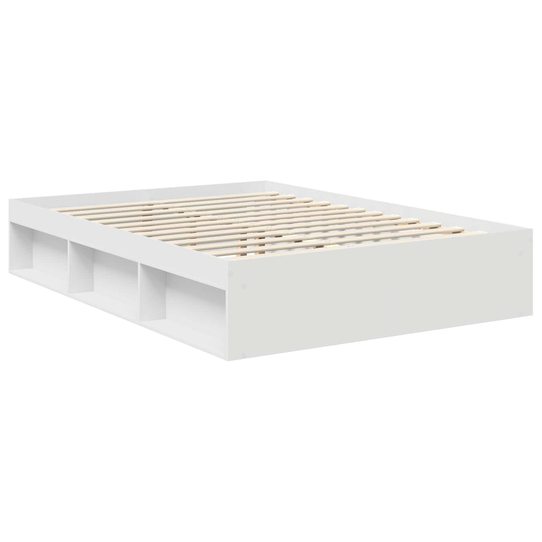 Sengestel med hovedgærde Hvid 140 x 200 cm Massiv fyrretræ