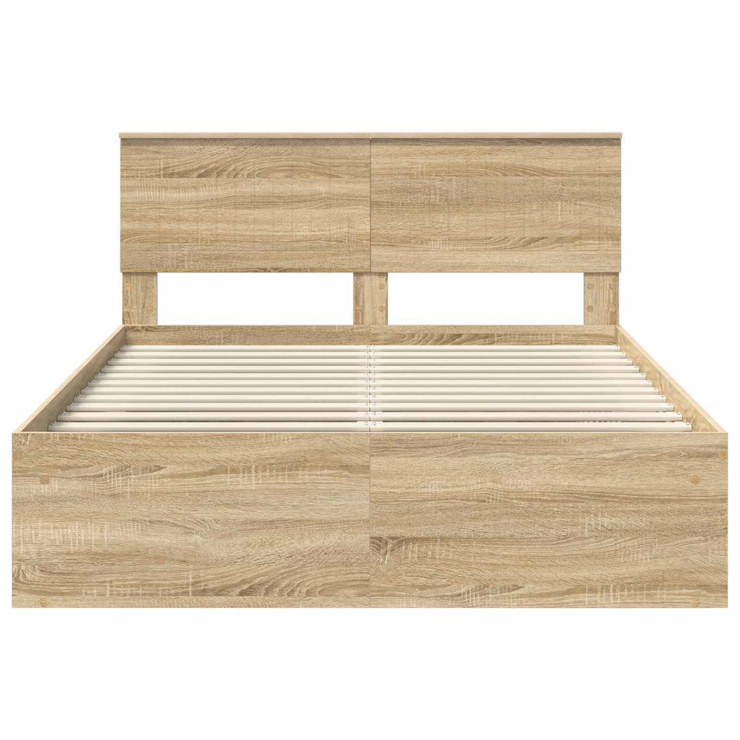 Sengestel med hovedgærde Sonoma 140 x 190 cm Massiv fyrretræ