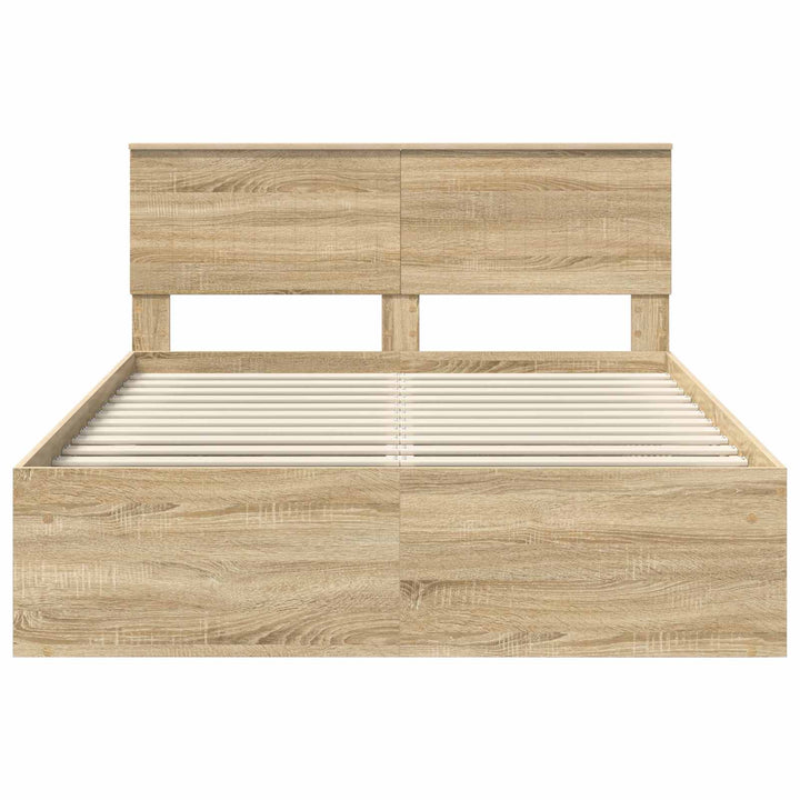 Sengestel med hovedgærde Sonoma 140 x 190 cm Massiv fyrretræ