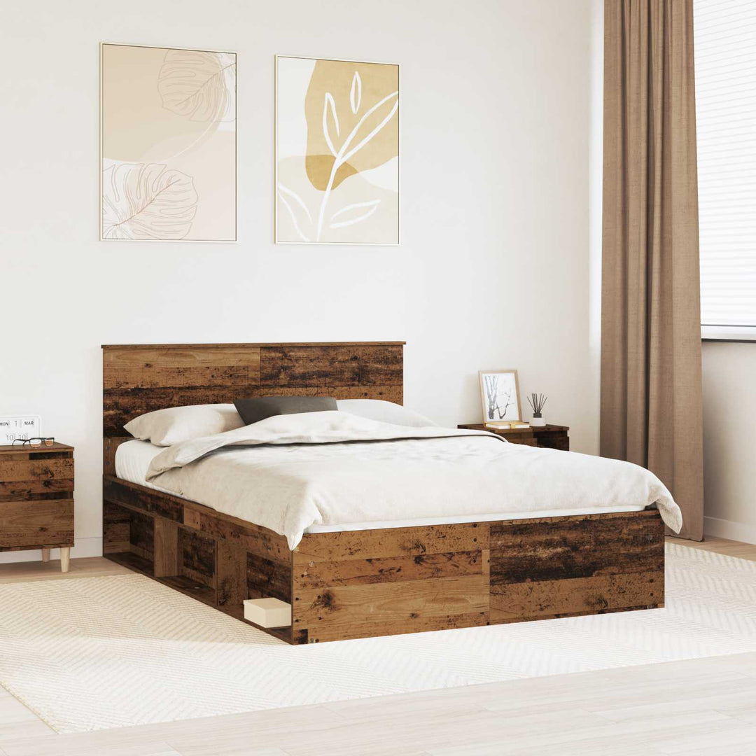 Sengestel Gammelt træ 140 x 190 cm Massiv fyrretræ