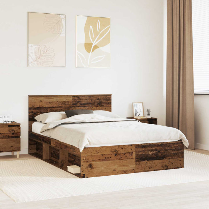 Sengestel Gammelt træ 140 x 190 cm Massiv fyrretræ