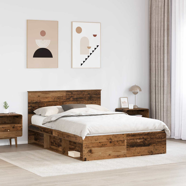 Sengestel Gammelt træ 140 x 190 cm Massiv fyrretræ