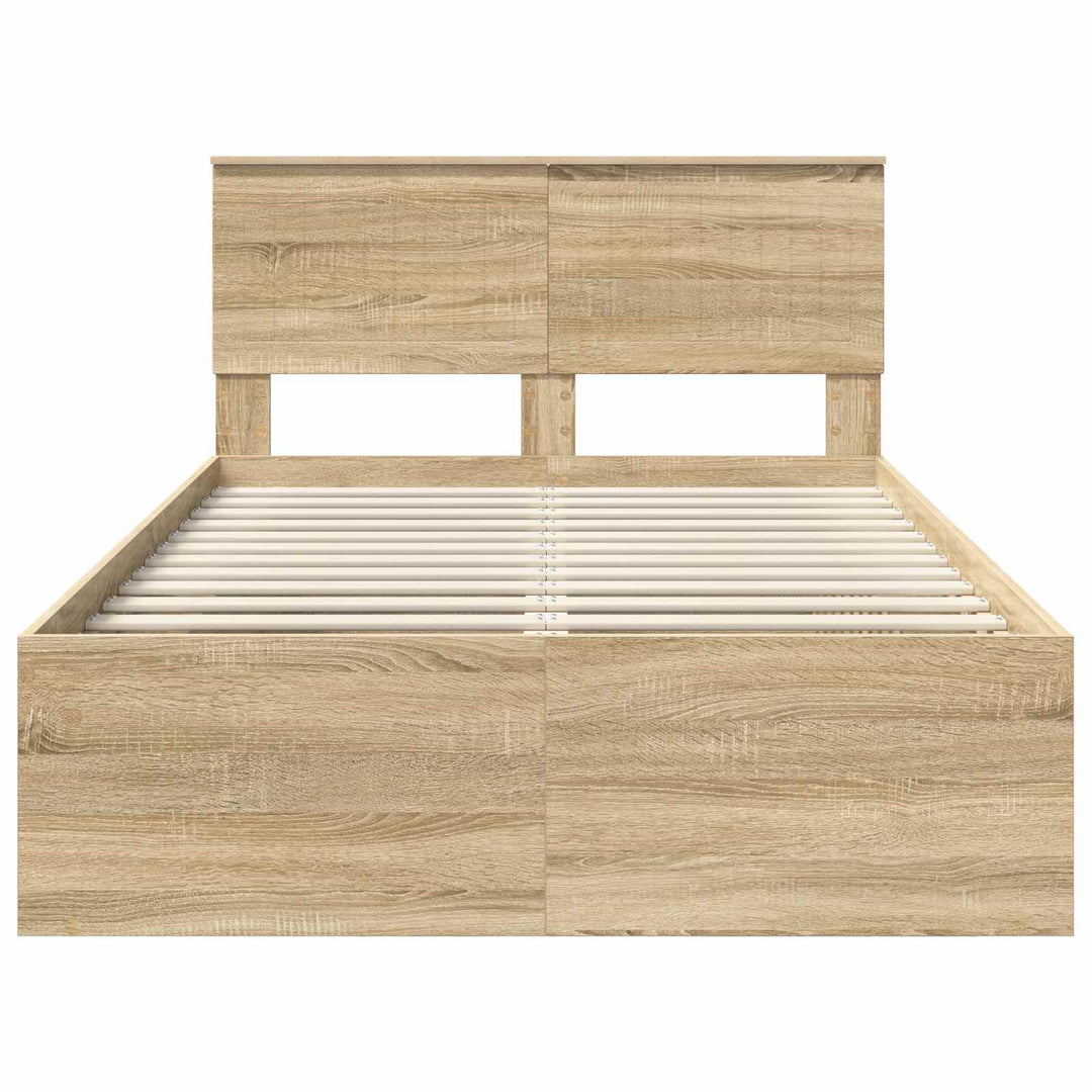 Sengestel med hovedgærde Sonoma 120 x 200 cm Massiv fyrretræ
