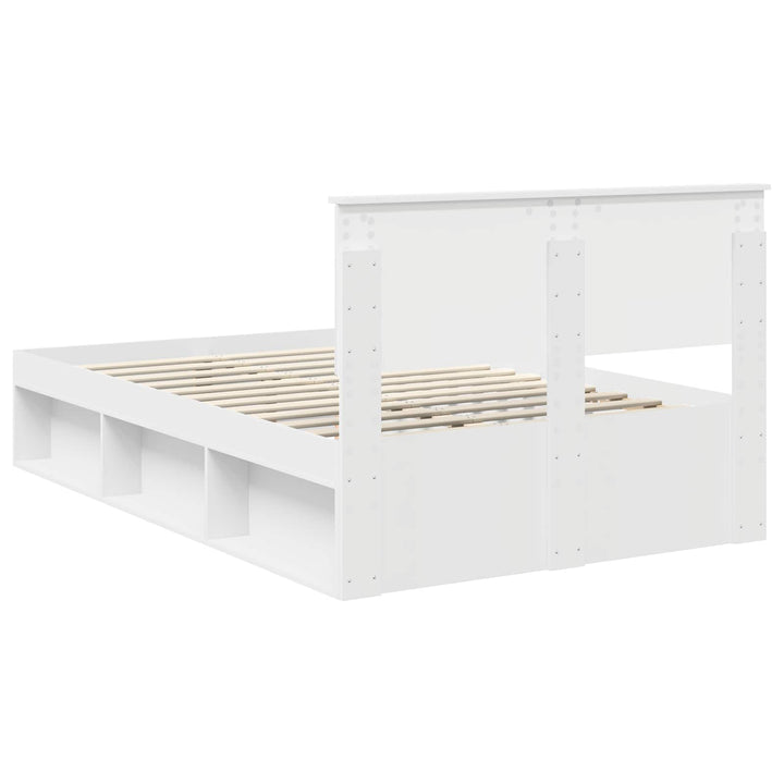 Sengestel med hovedgærde Hvid 120 x 190 cm Massiv fyrretræ