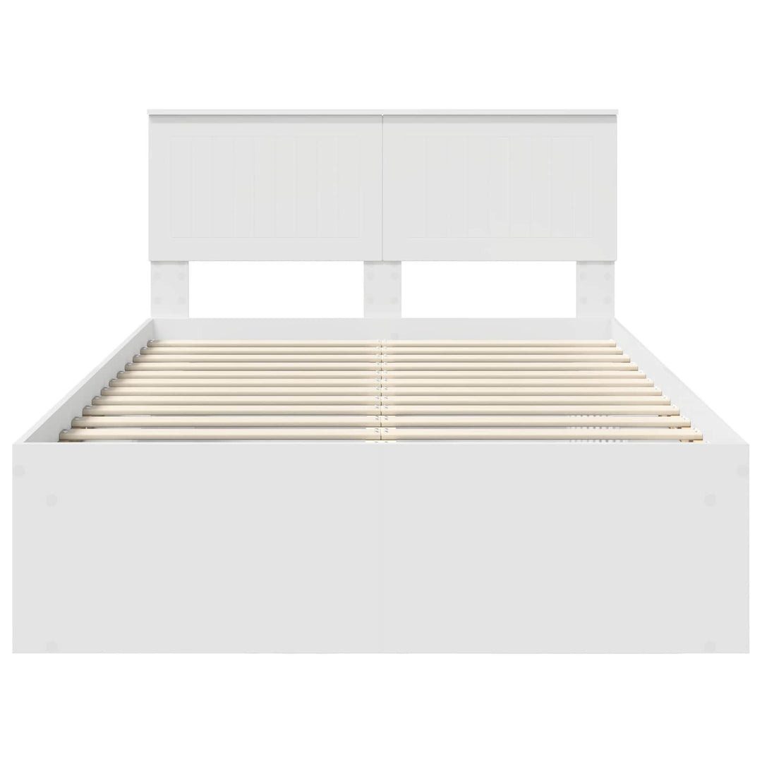 Sengestel med hovedgærde Hvid 120 x 190 cm Massiv fyrretræ