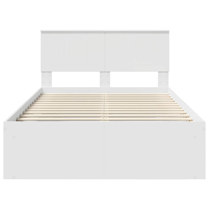 Sengestel med hovedgærde Hvid 120 x 190 cm Massiv fyrretræ
