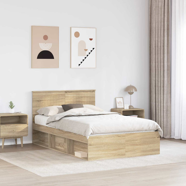 Sengestel med hovedgærde Sonoma 120 x 190 cm Massiv fyrretræ