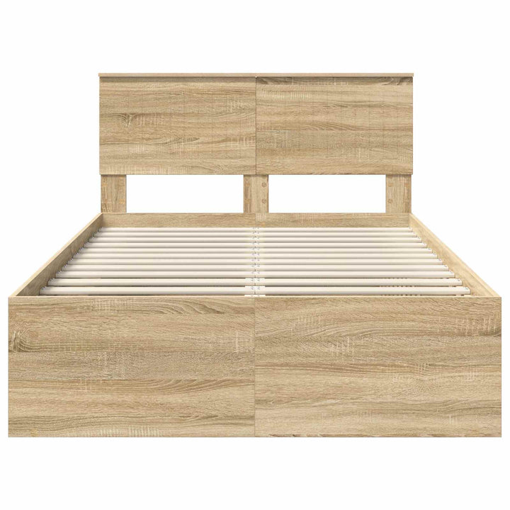 Sengestel med hovedgærde Sonoma 120 x 190 cm Massiv fyrretræ