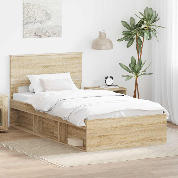 Sengestel med hovedgærde Sonoma 100 x 200 cm Massiv fyrretræ