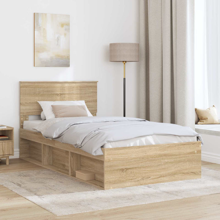 Sengestel med hovedgærde Sonoma 100 x 200 cm Massiv fyrretræ