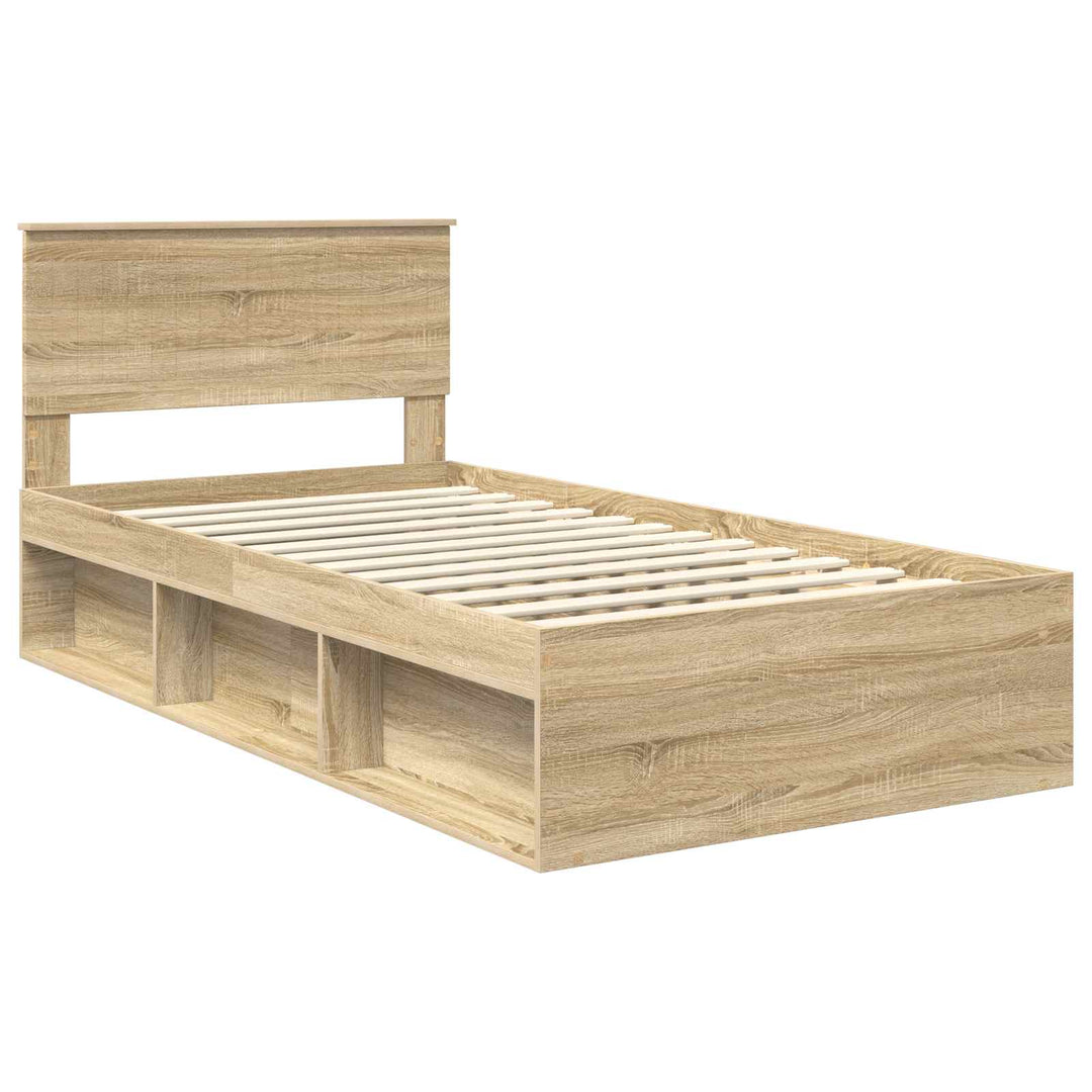 Sengestel med hovedgærde Sonoma 100 x 200 cm Massiv fyrretræ