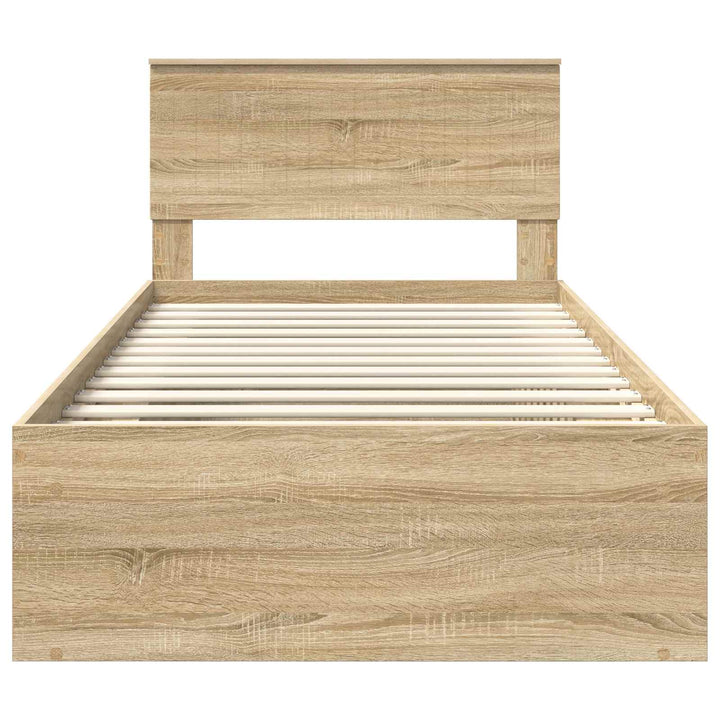 Sengestel med hovedgærde Sonoma 100 x 200 cm Massiv fyrretræ