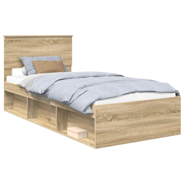 Sengestel med hovedgærde Sonoma eg 90 x 200 cm Massiv fyrretræ