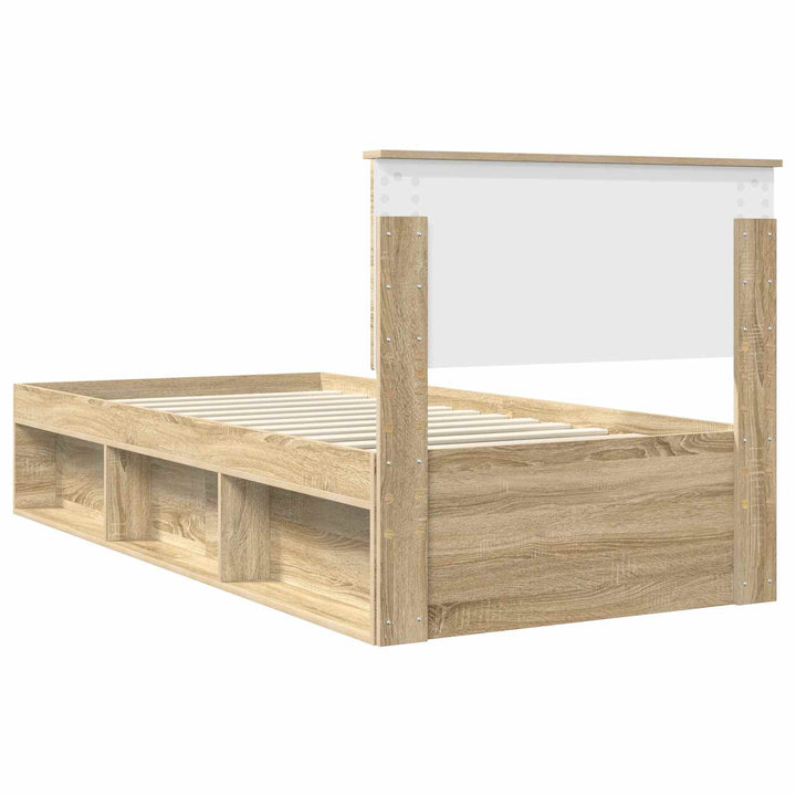 Sengestel med hovedgærde Sonoma eg 90 x 200 cm Massiv fyrretræ