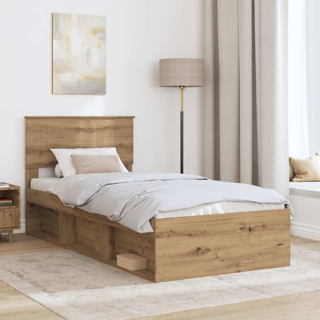 Sengestel med hovedgærde Artisan eg 90 x 200 cm Massiv fyrretræ
