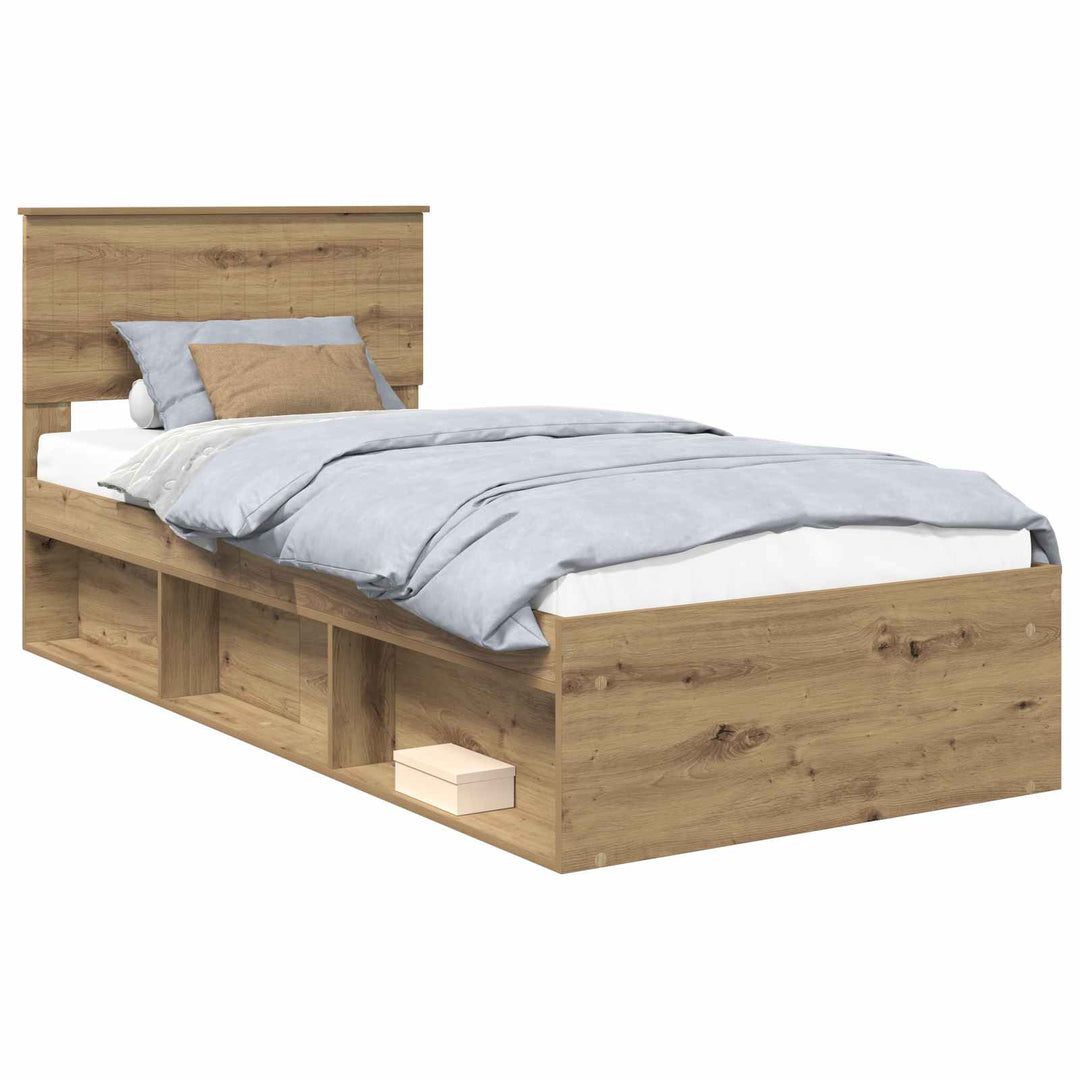 Sengestel med hovedgærde Artisan eg 90 x 200 cm Massiv fyrretræ