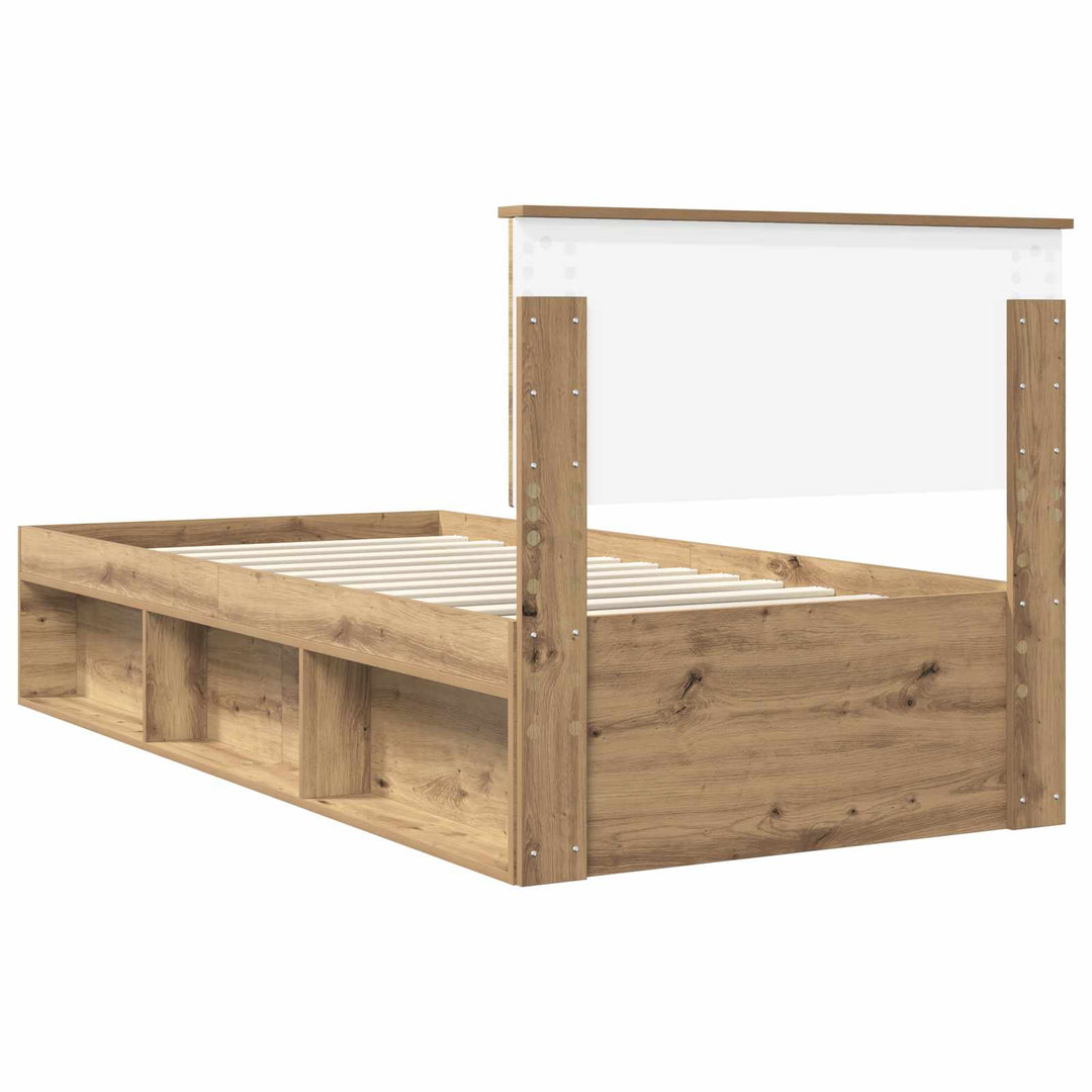 Sengestel med hovedgærde Artisan eg 90 x 200 cm Massiv fyrretræ