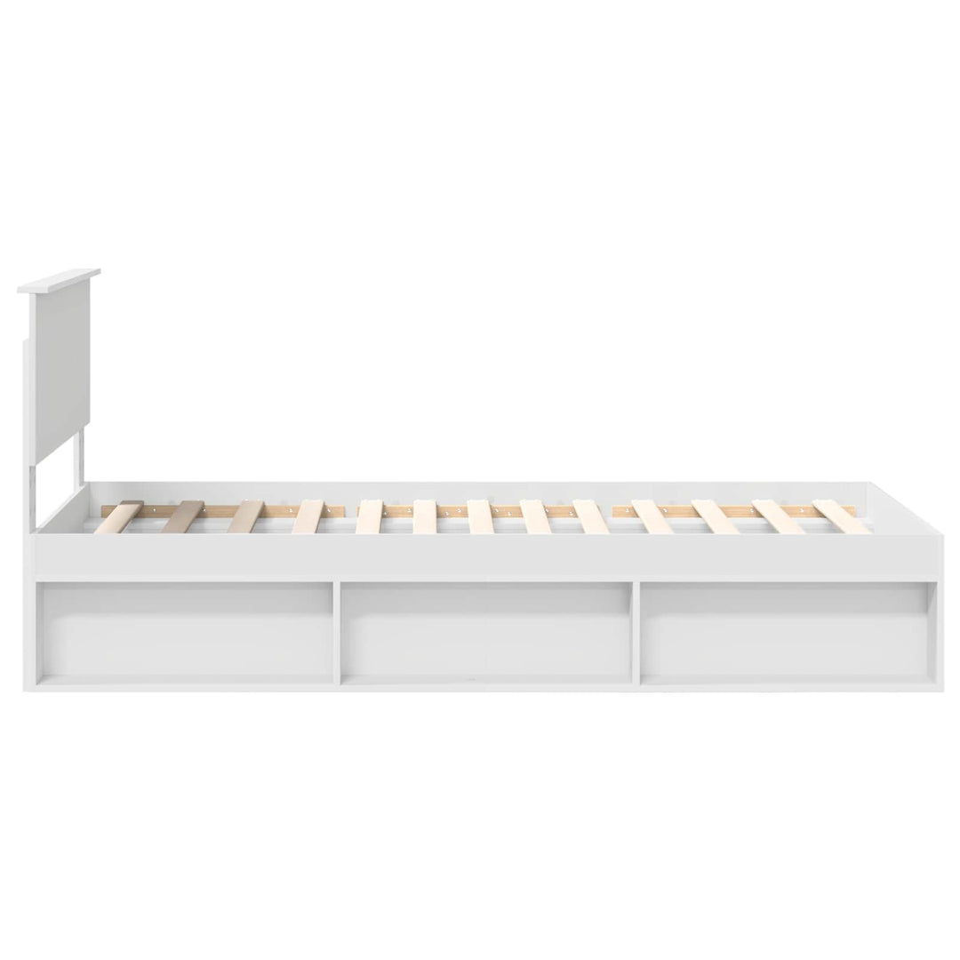 Sengestel med hovedgærde Hvid 90 x 190 cm Massiv fyrretræ