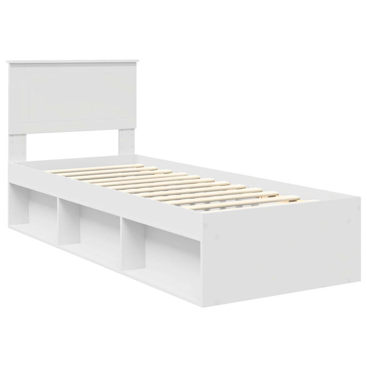 Sengestel med hovedgærde Hvid 75 x 190 cm Massiv fyrretræ