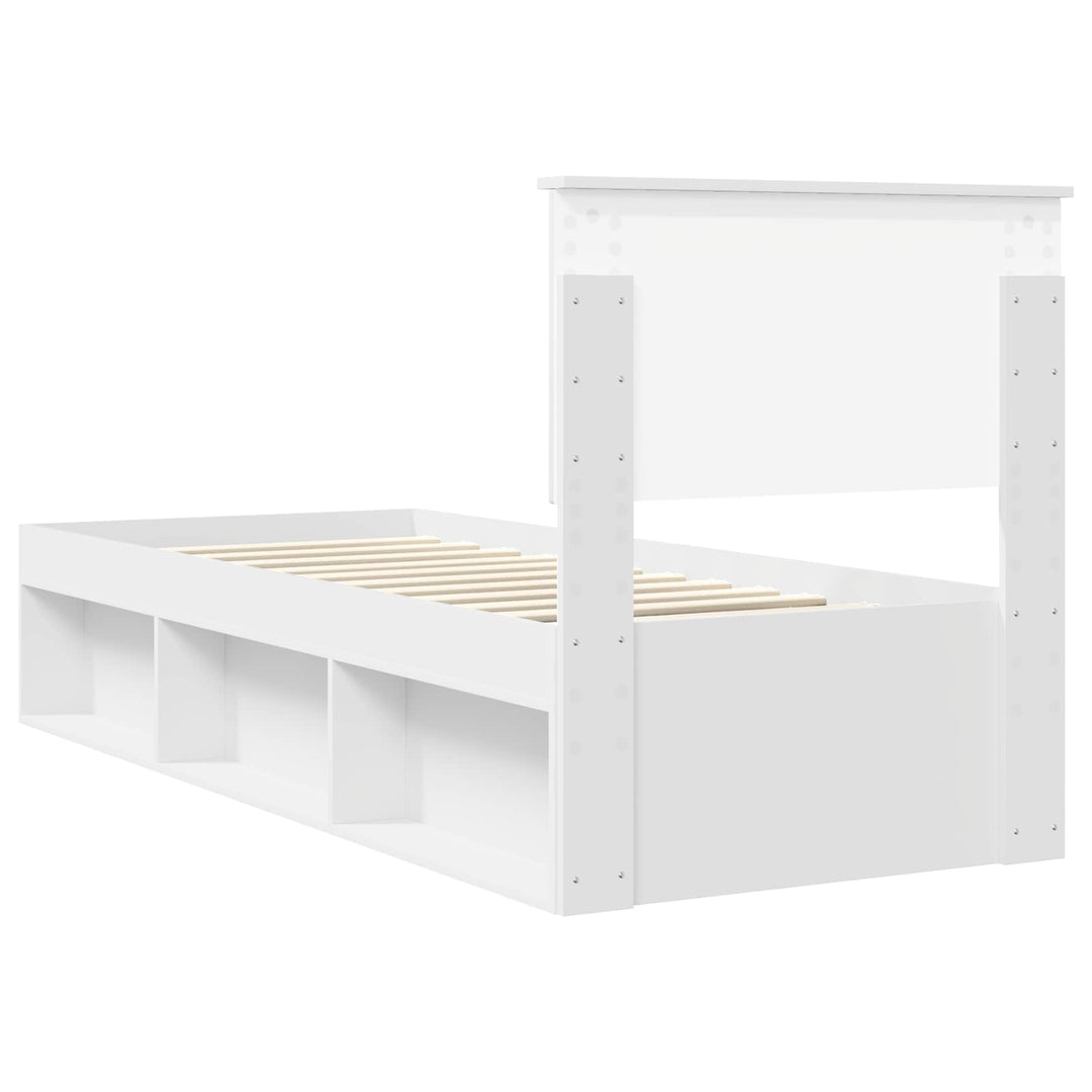 Sengestel med hovedgærde Hvid 75 x 190 cm Massiv fyrretræ