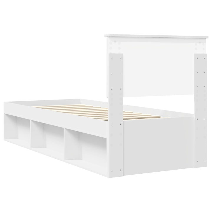 Sengestel med hovedgærde Hvid 75 x 190 cm Massiv fyrretræ