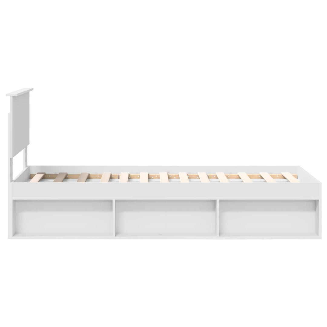 Sengestel med hovedgærde Hvid 75 x 190 cm Massiv fyrretræ