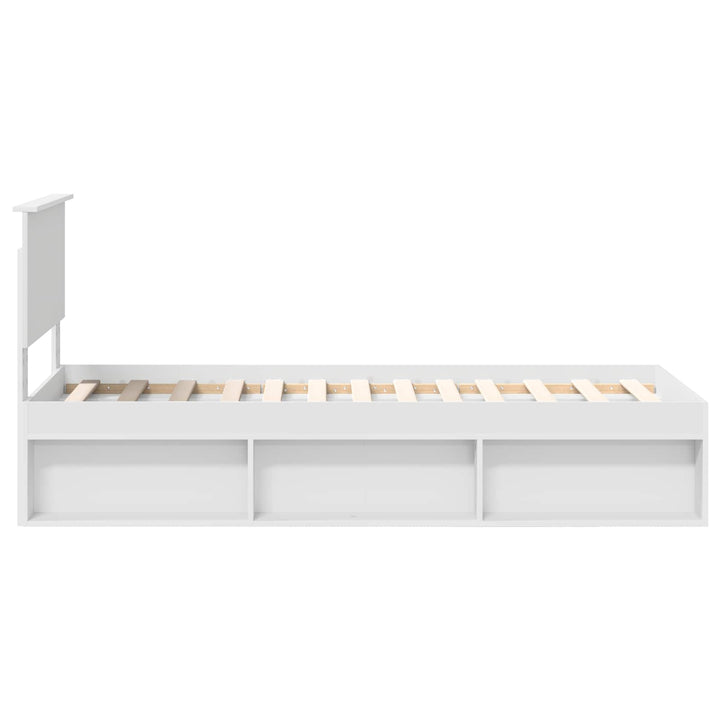 Sengestel med hovedgærde Hvid 75 x 190 cm Massiv fyrretræ