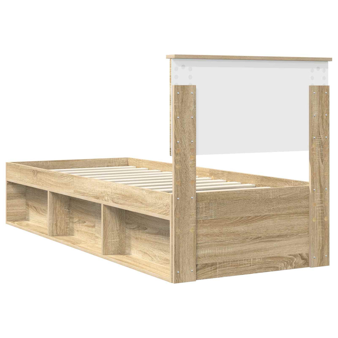 Sengestel med hovedgærde Sonoma eg 75 x 190 cm Massiv fyrretræ