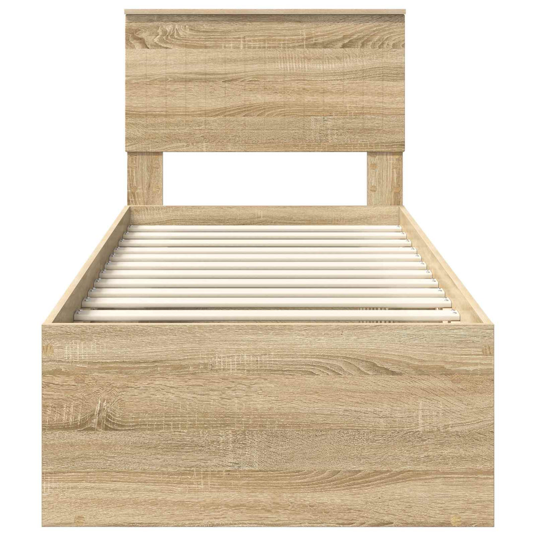 Sengestel med hovedgærde Sonoma eg 75 x 190 cm Massiv fyrretræ