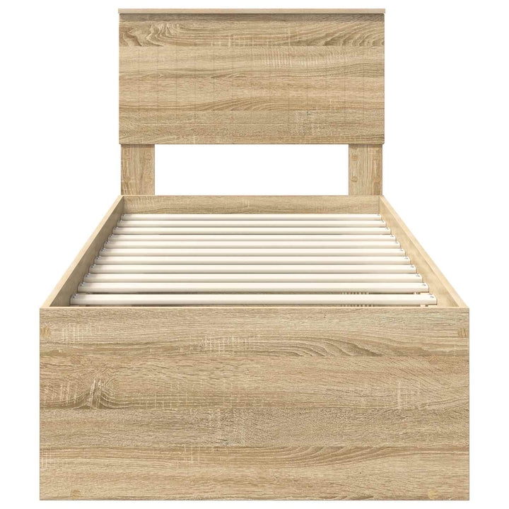 Sengestel med hovedgærde Sonoma eg 75 x 190 cm Massiv fyrretræ
