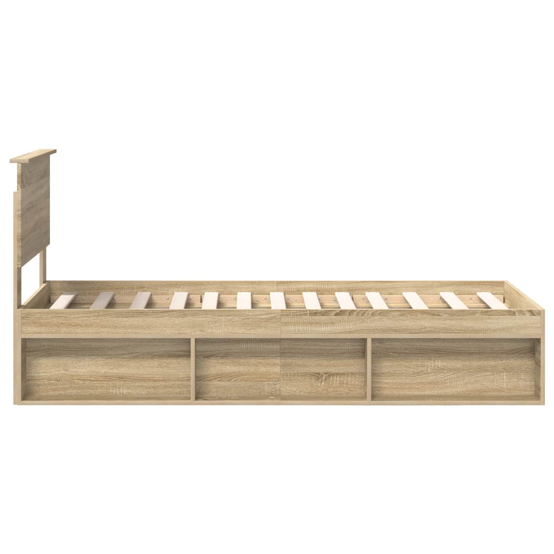 Sengestel med hovedgærde Sonoma eg 75 x 190 cm Massiv fyrretræ