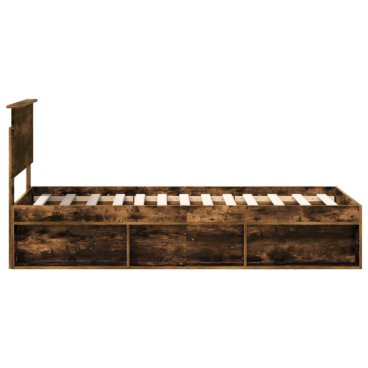 Sengestel med hovedgærde Røget eg 75 x 190 cm Massiv fyrretræ