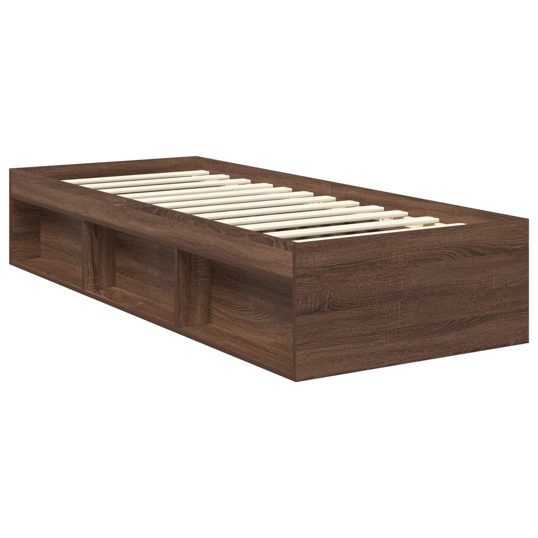 Sengestel med hovedgærde Brun eg 75 x 190 cm Massiv fyrretræ