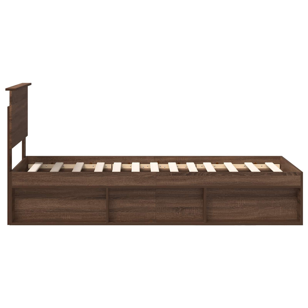 Sengestel med hovedgærde Brun eg 75 x 190 cm Massiv fyrretræ