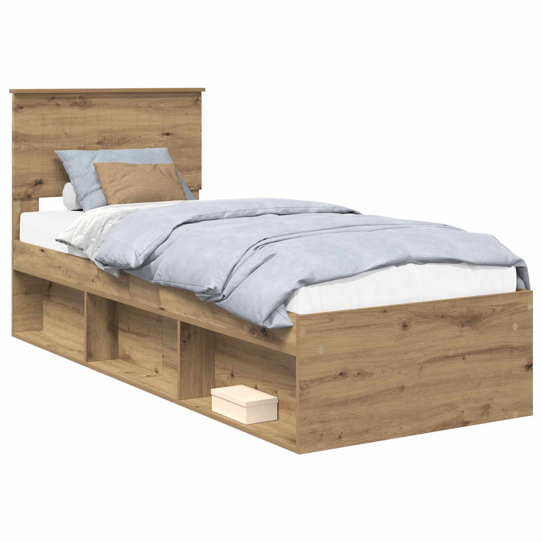 Sengestel med hovedgærde Artisan eg 75 x 190 cm Massiv fyrretræ