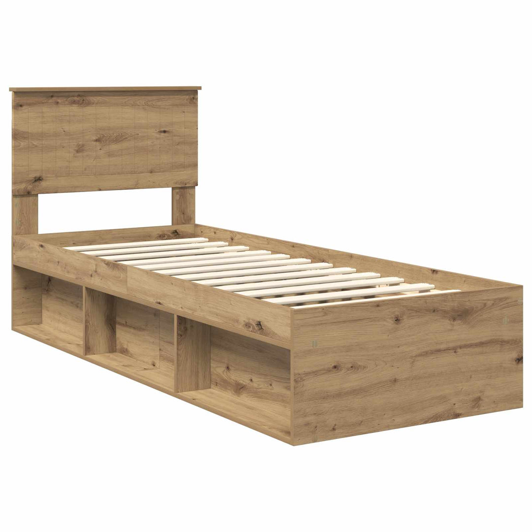 Sengestel med hovedgærde Artisan eg 75 x 190 cm Massiv fyrretræ