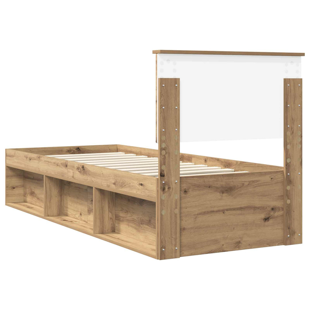 Sengestel med hovedgærde Artisan eg 75 x 190 cm Massiv fyrretræ