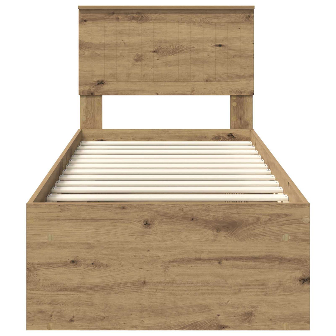 Sengestel med hovedgærde Artisan eg 75 x 190 cm Massiv fyrretræ