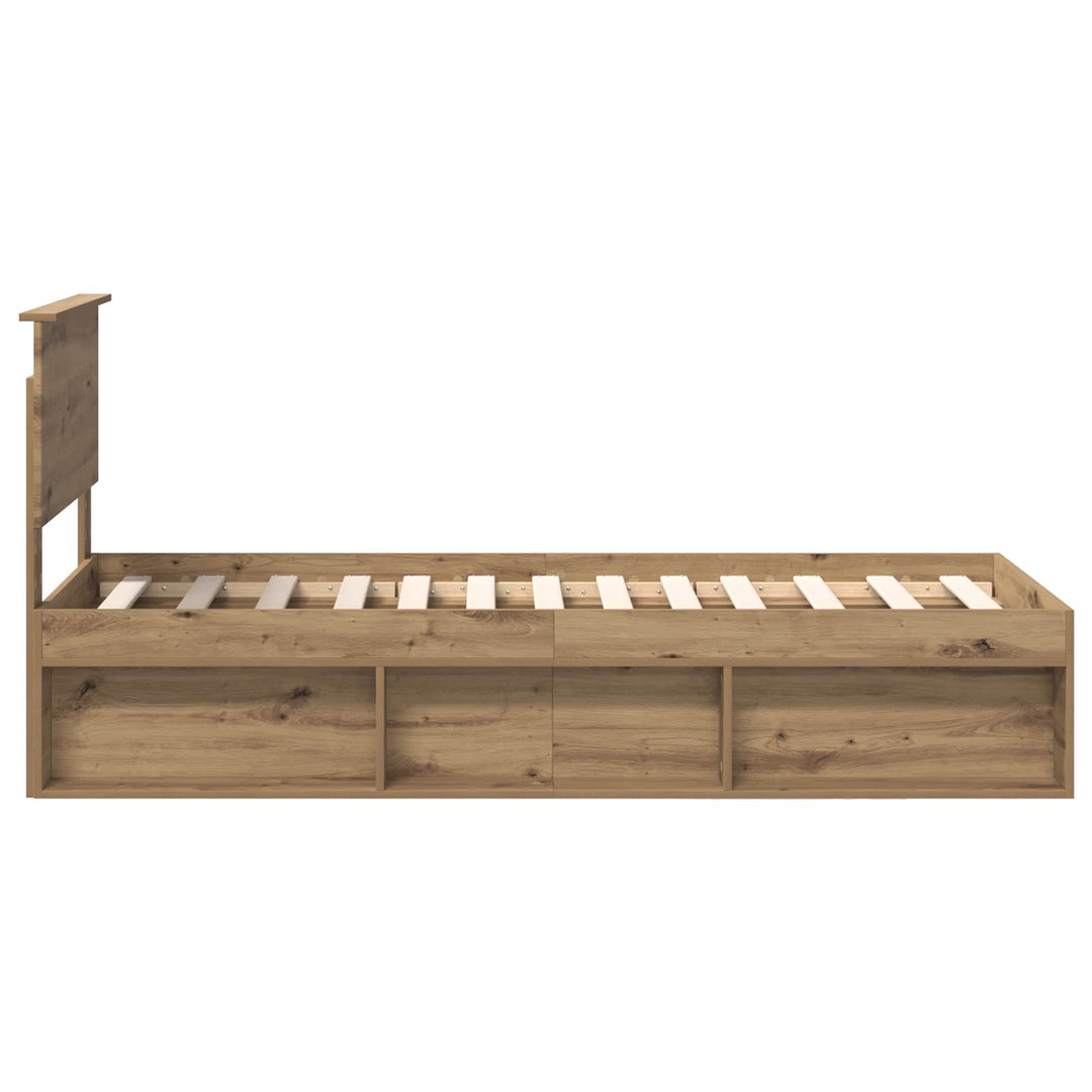 Sengestel med hovedgærde Artisan eg 75 x 190 cm Massiv fyrretræ