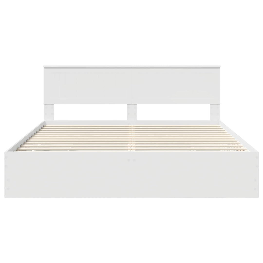 Sengestel med skuffe Hvid 180 x 200 cm Ingeniørtræ