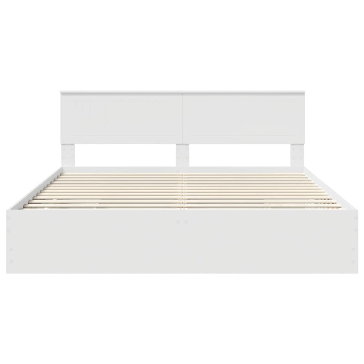 Sengestel med skuffe Hvid 180 x 200 cm Ingeniørtræ