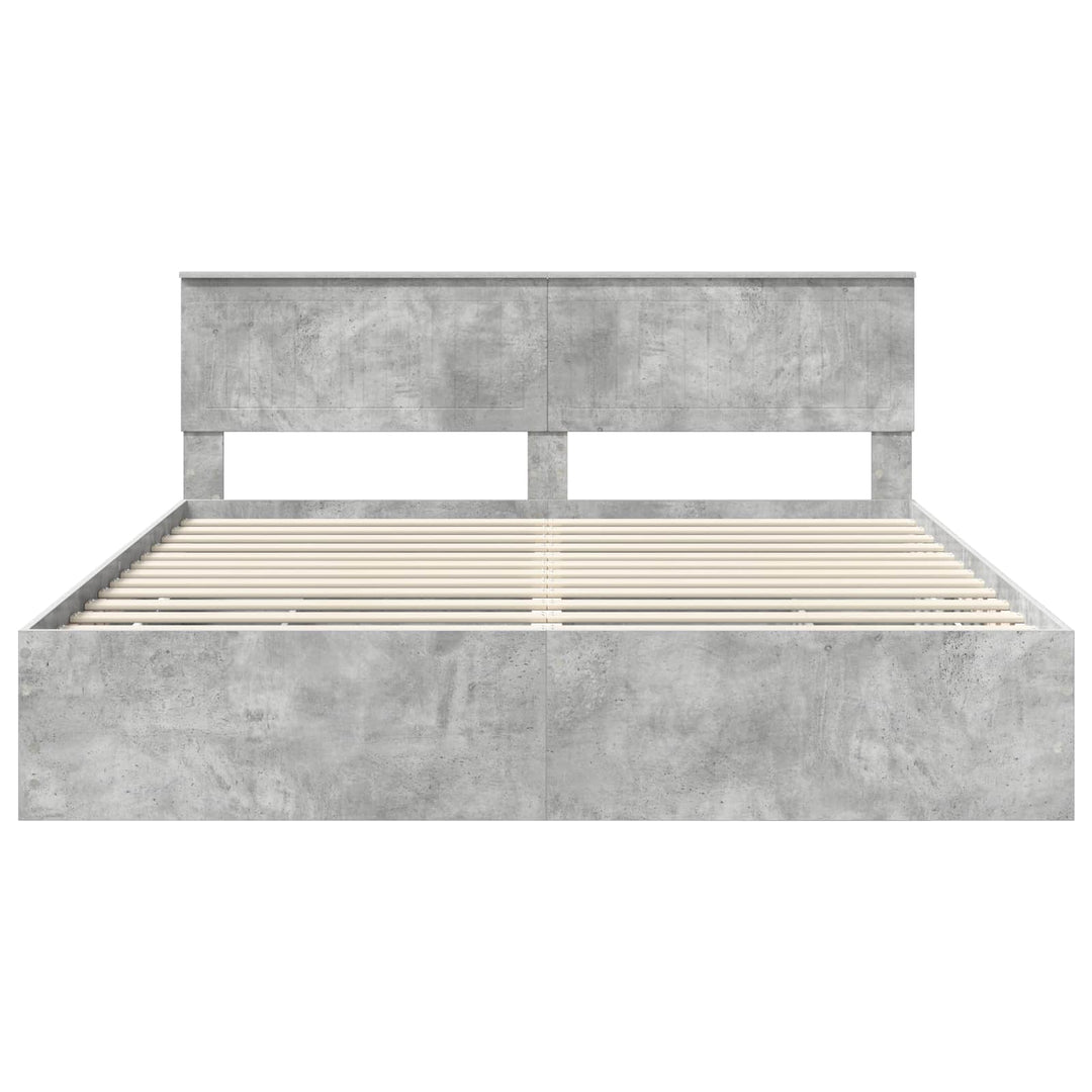 Sengestel med skuffe Beton Grå 180 x 200 cm Ingeniørtræ