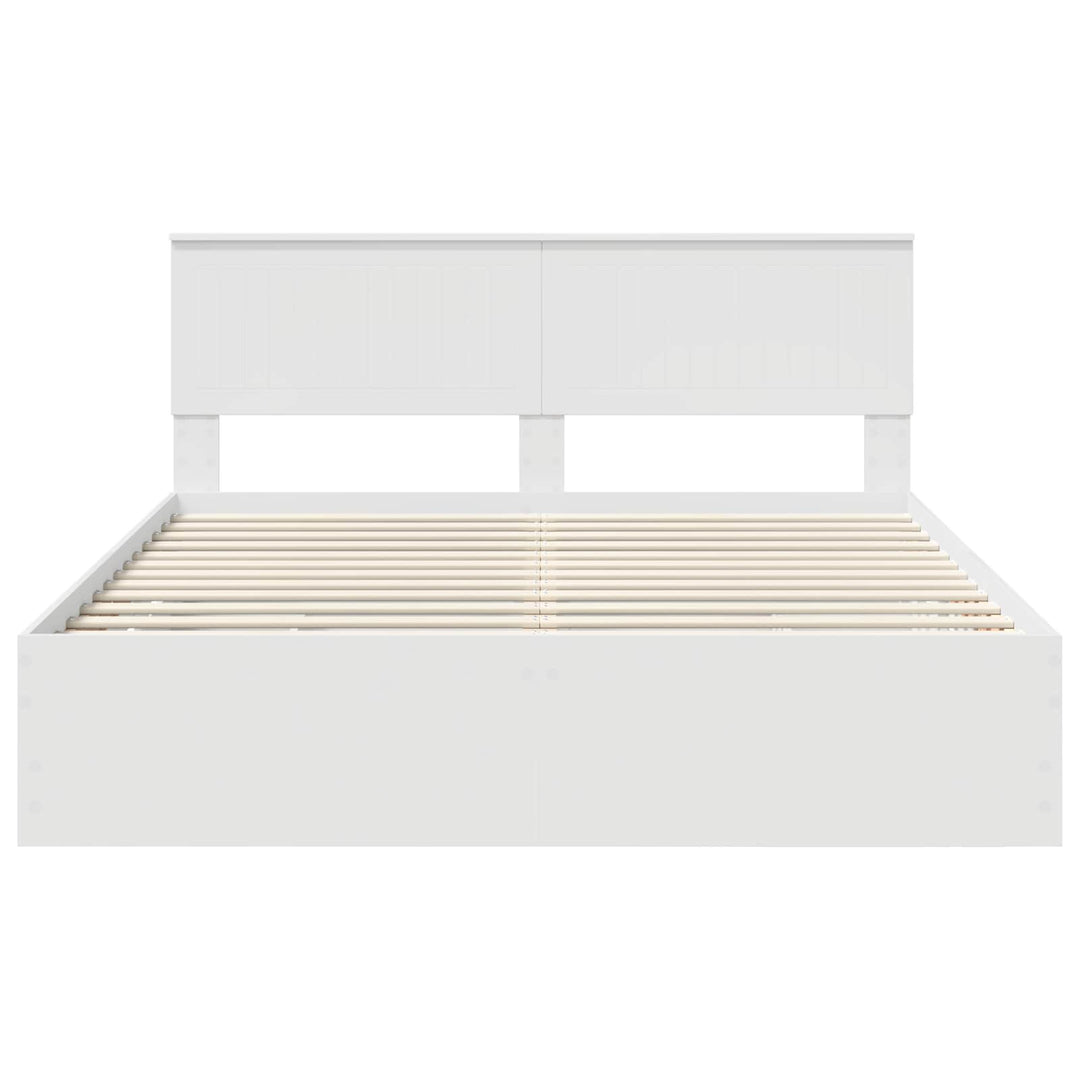 Sengestel med skuffe Hvid 160 x 200 cm Ingeniørtræ