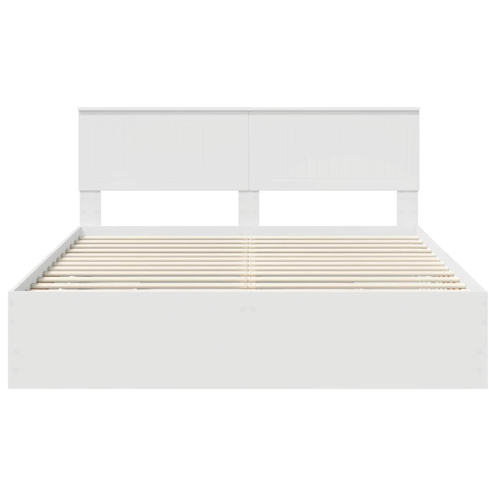 Sengestel med skuffe Hvid 160 x 200 cm Ingeniørtræ